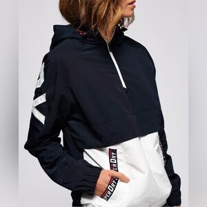 Superdry Colour Block Overhead Quarter Zip Jacket Size 8